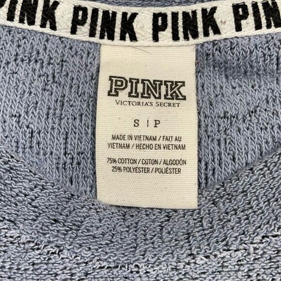Victoria's Secret PINK Steel Blue with White Logo French Terry Pullover Tunic - Picture 8 of 8